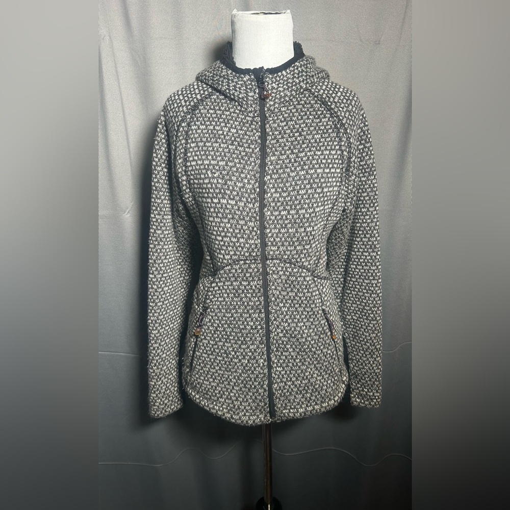Eddie Bauer Black and White Geometric Utility Jacket - Picture 2 of 4